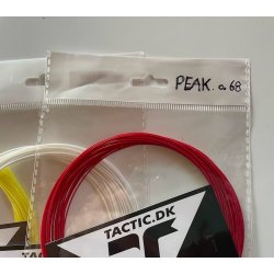 NYHED. - Badminton streng fra Tactic, 200m. - 3 farver - 0,68mm PEAK . kan erstatte Yonex ExBOLT.