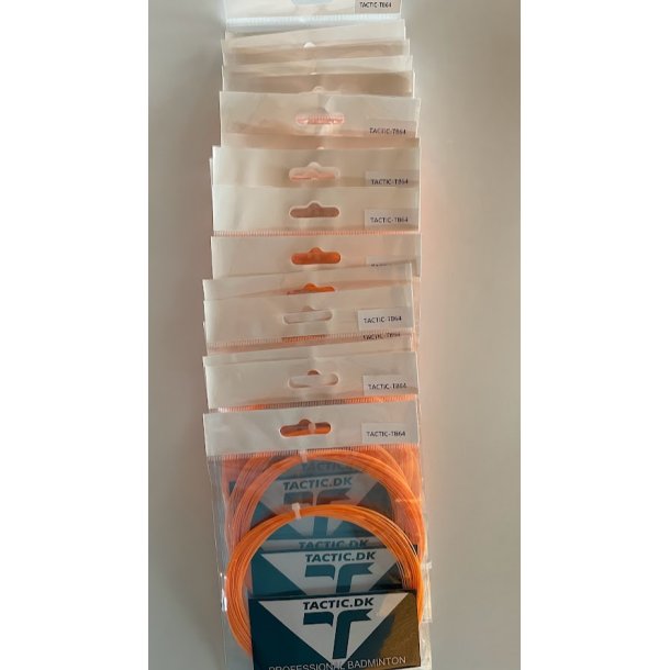 Badminton streng, fra Tactic 10m. - � 0,64 se skema, Orange &amp; gr�n  -  Rest Lager SALG