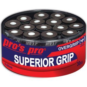 Super Grip - overgreb 0,6mm fra Pros Pro, sort  30 stk. 