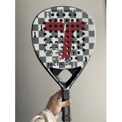 Padel bat med Slice overflade, Teardrop profil. Full Carbon. 